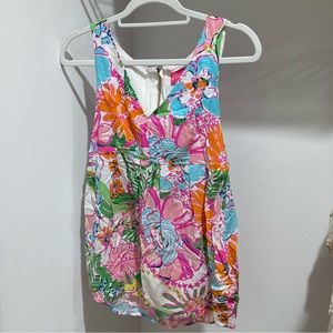 Lily Pulitzer sleeveless top, zip back, lined, small
